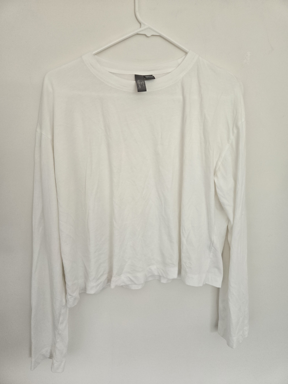 Sweaty Betty White Long-Sleeve Cropped Crew Tee Normcore Athleasure M